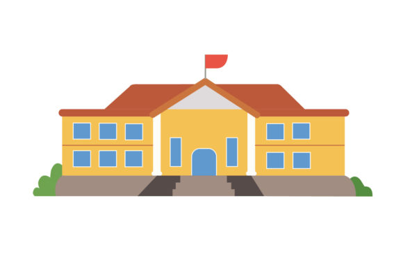 School Building Illustration: An Embroidery Review